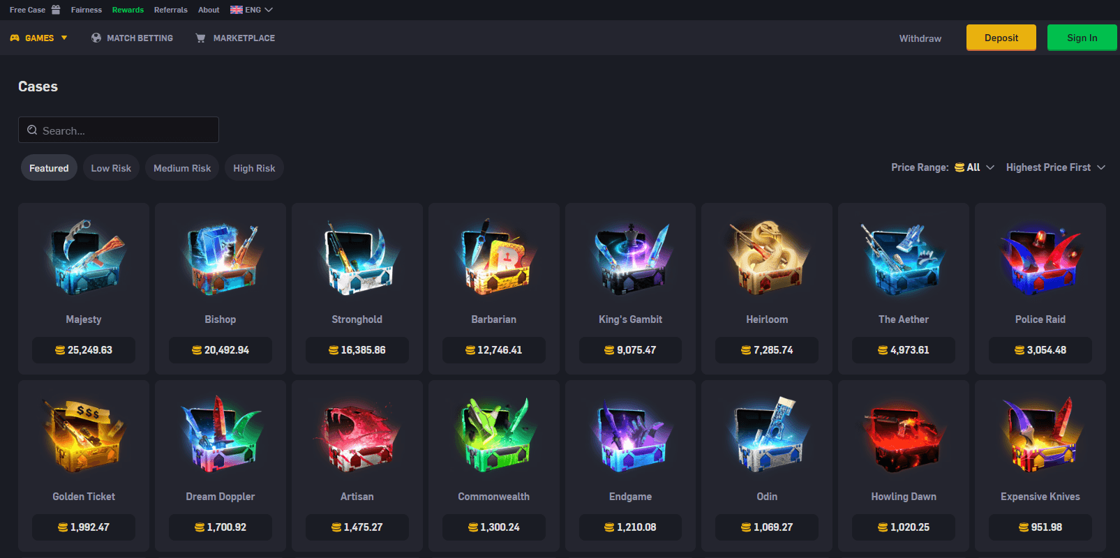 Proces kupna i sprzedaży skrzynek na CSGOEmpire
