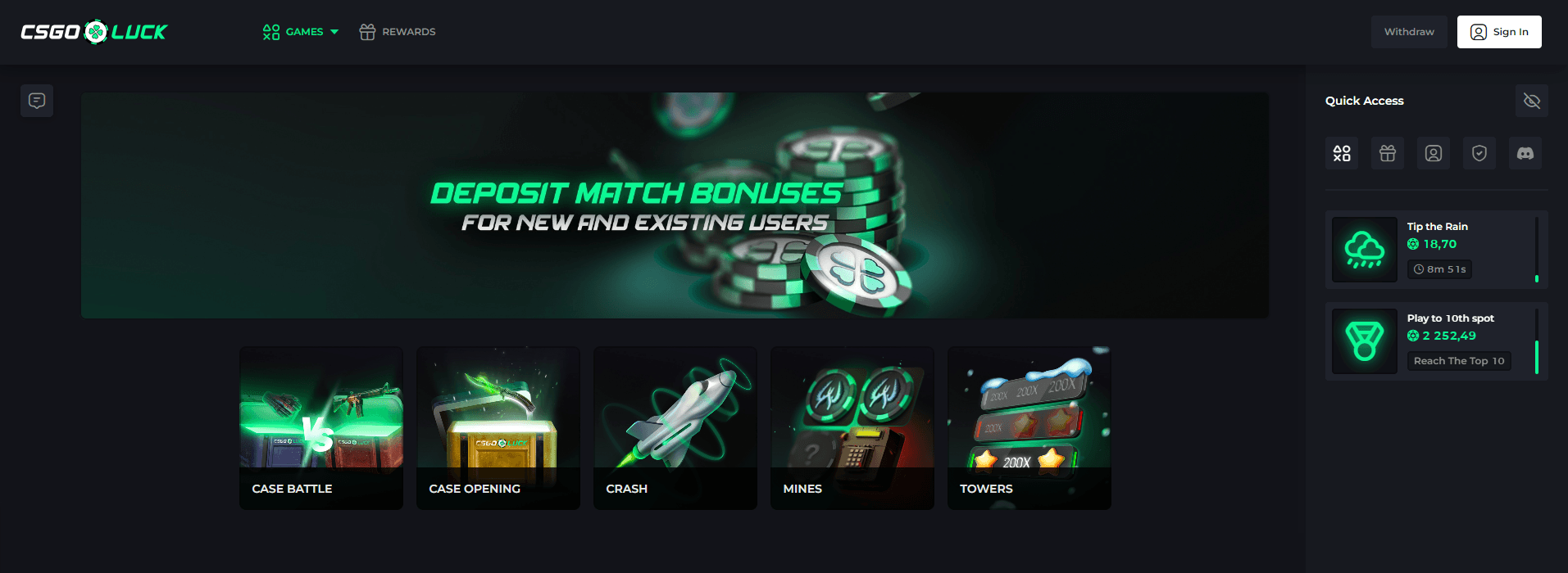 CSGOLuck Bonus Offers