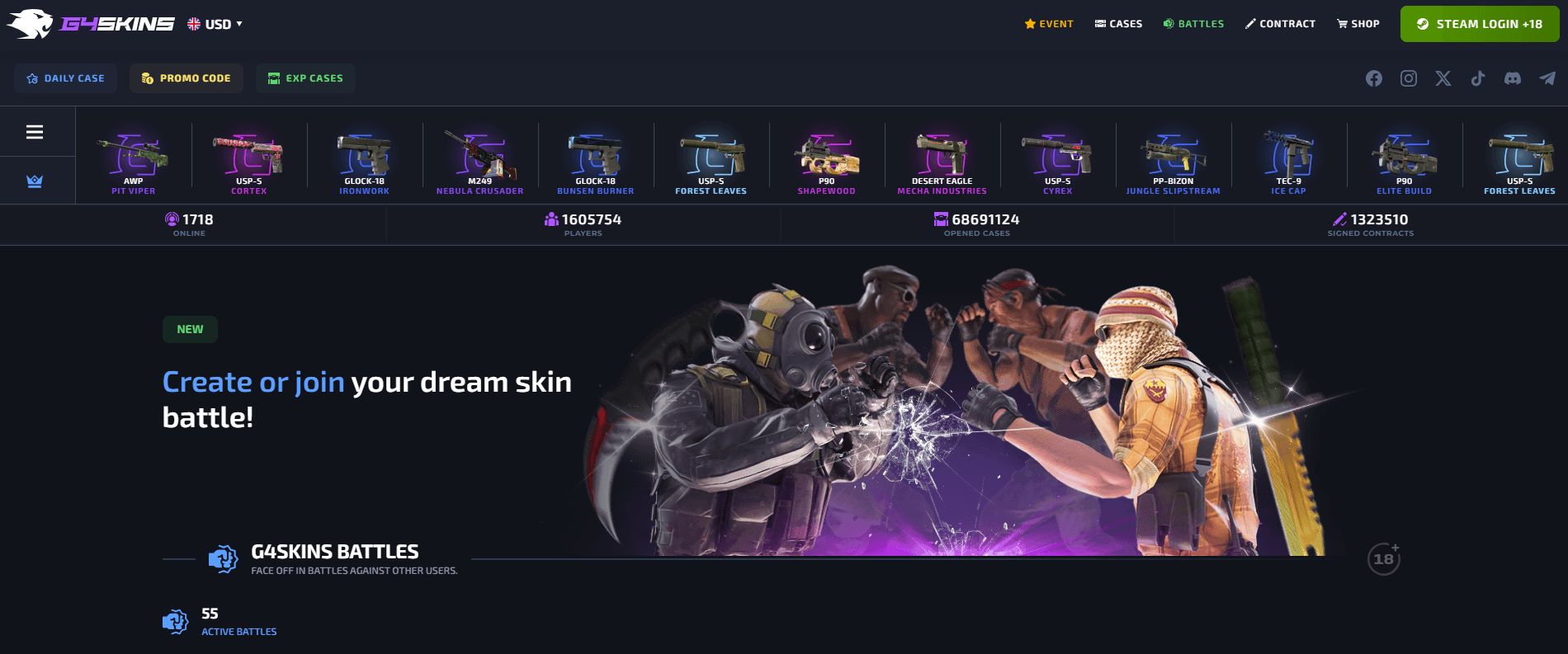 Bonuses and Giveaways on G4Skins