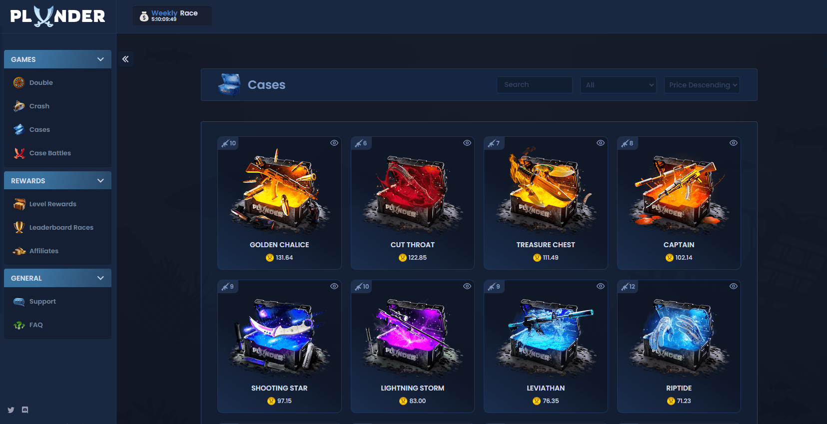 Proces zakupu lootboxów przez serwis Plunder